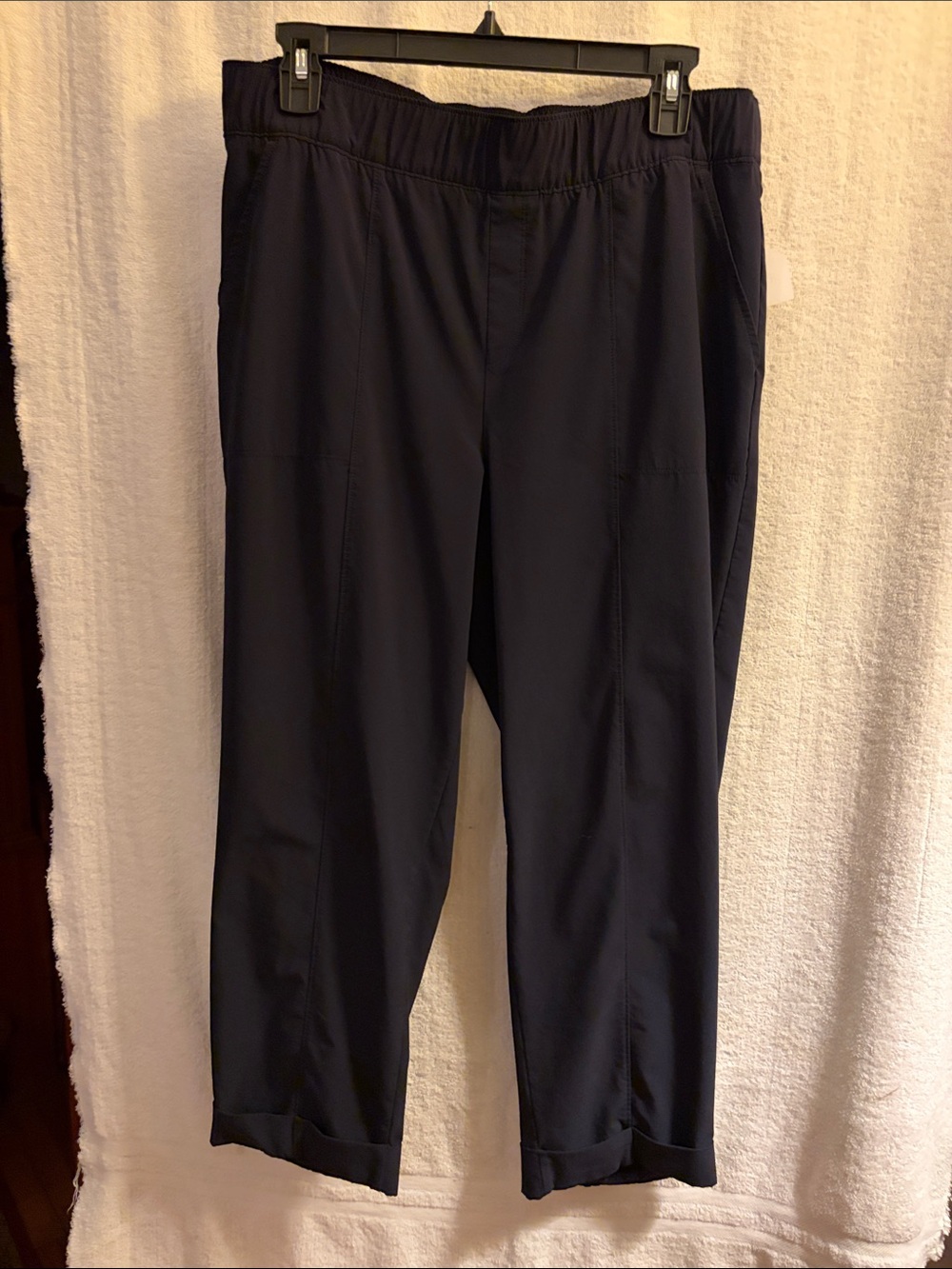 Women’s Elastic-Waist Navy Dress Pants